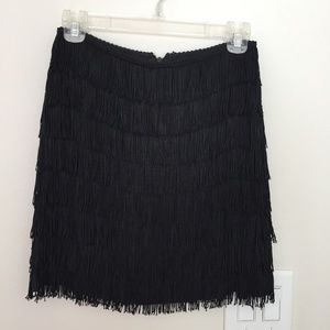 FUN DKNY fringed skirt black size 4